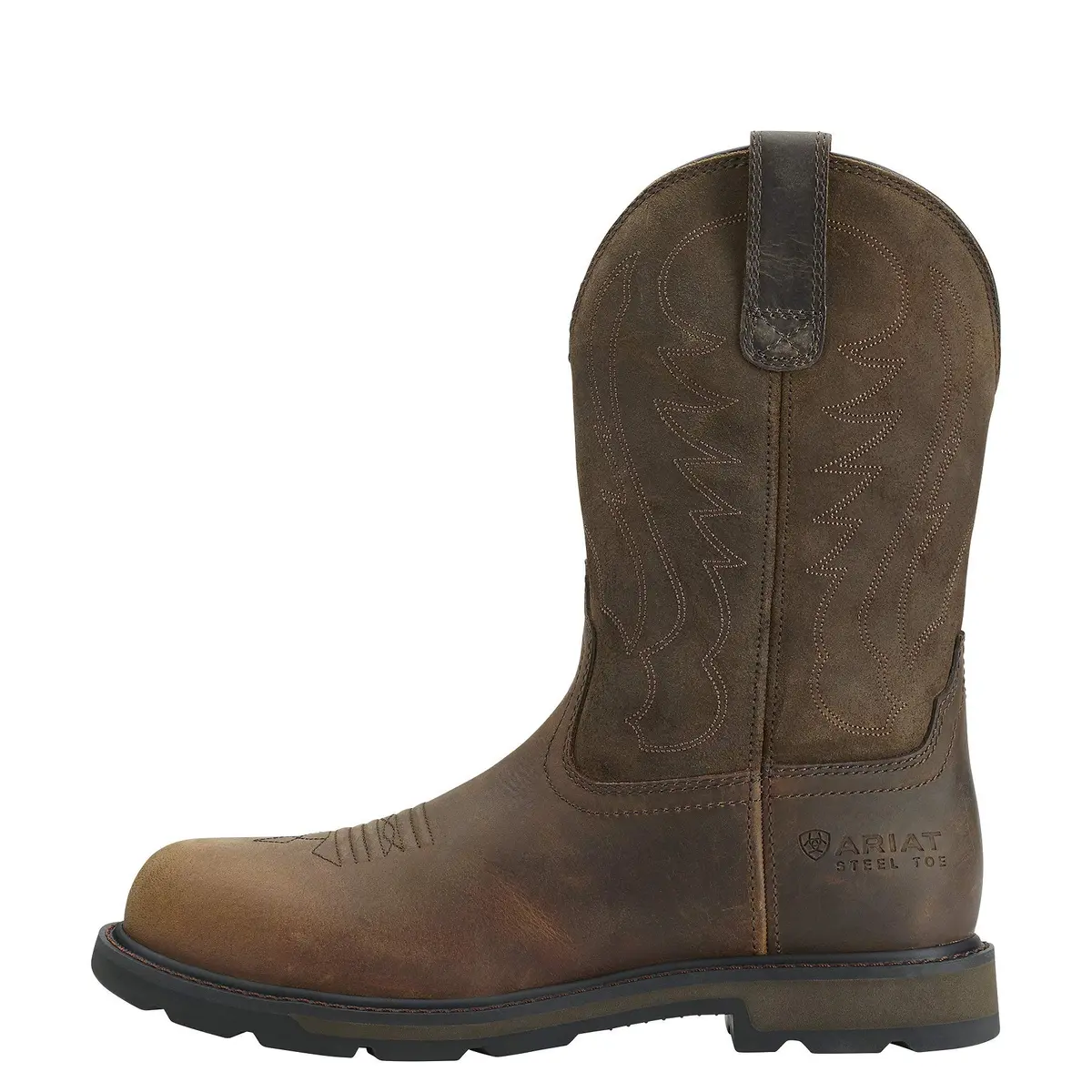 ARIAT Men’s Groundbreaker Steel Toe Work Boot 11 Wide Brown | Slip-Resistant, Durable Leather - view 2