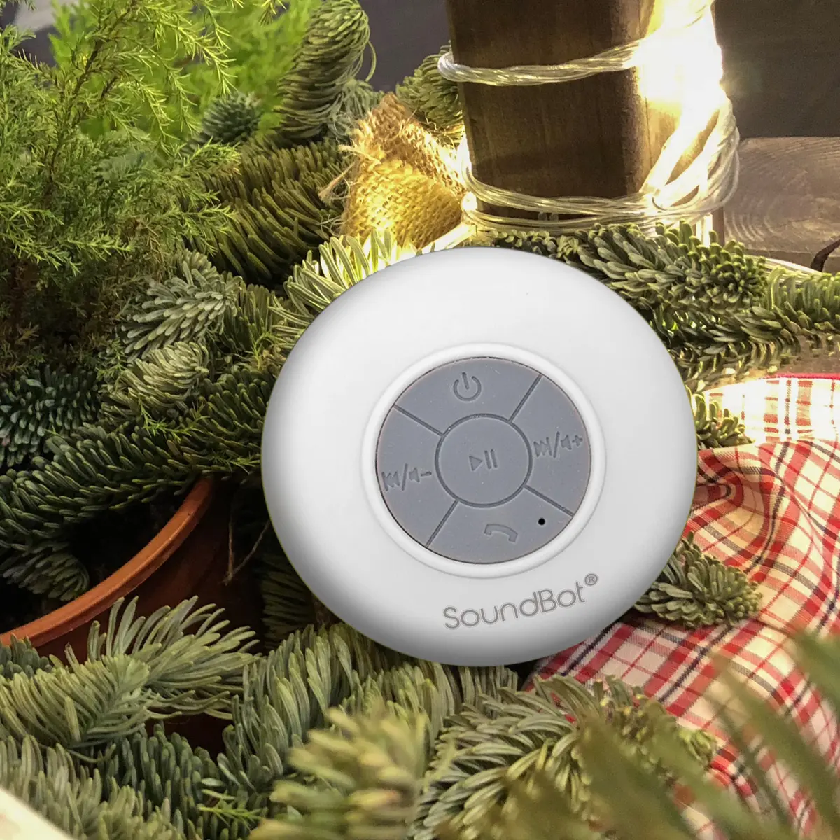 Soundbot SB510 Water-Resistant Bluetooth Shower Speaker | 6hrs Playtime, Suction Cup, White - view 2
