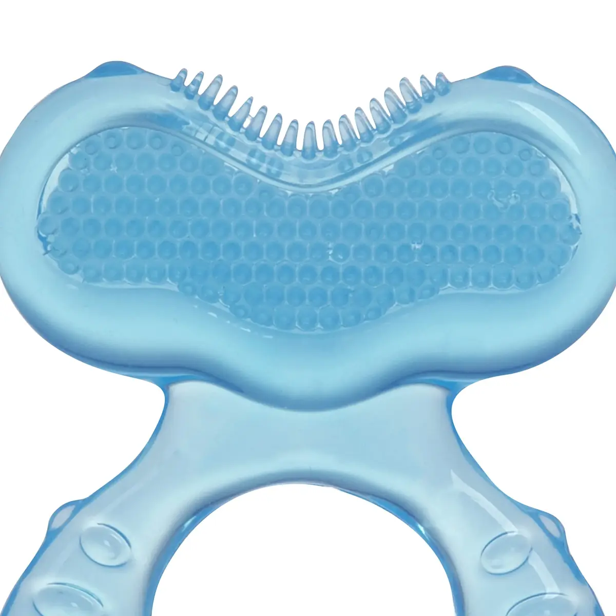 Nuby Silicone Teethe-EEZ Teether with Bristles & Hygienic Case, Blue (3+ Months) - view 4