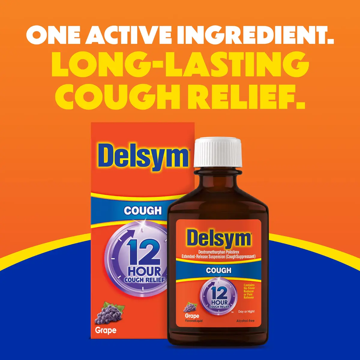 Delsym 12 Hour Cough Medicine for Adults | Powerful Relief with Extended-Release Dextromethorphan, Grape Flavor, 3 Fl Oz - view 6