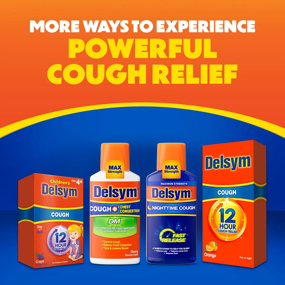 Delsym 12 Hour Cough Medicine for Adults | Powerful Relief with Extended-Release Dextromethorphan, Grape Flavor, 3 Fl Oz - view 7