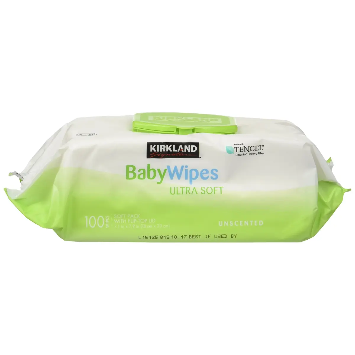 Kirkland Baby Wipes Unscented Ultra Soft with Flip Top Lid, 300 Count (100 Count x 3 Packs) | Hypoallergenic & Biodegradable - main product image