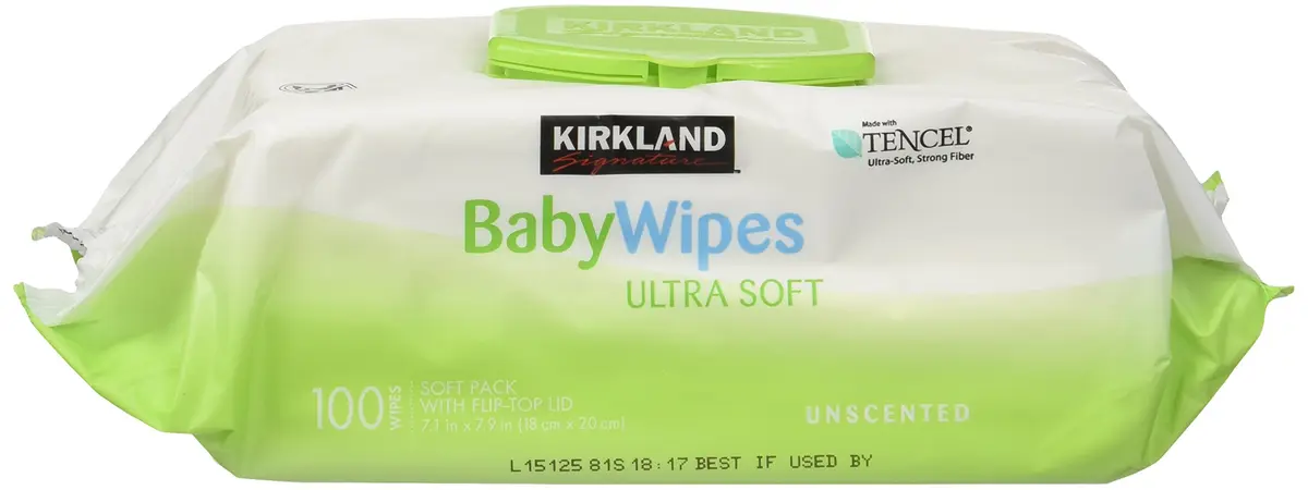 Kirkland Baby Wipes Unscented Ultra Soft with Flip Top Lid, 300 Count (100 Count x 3 Packs) | Hypoallergenic & Biodegradable - main product image