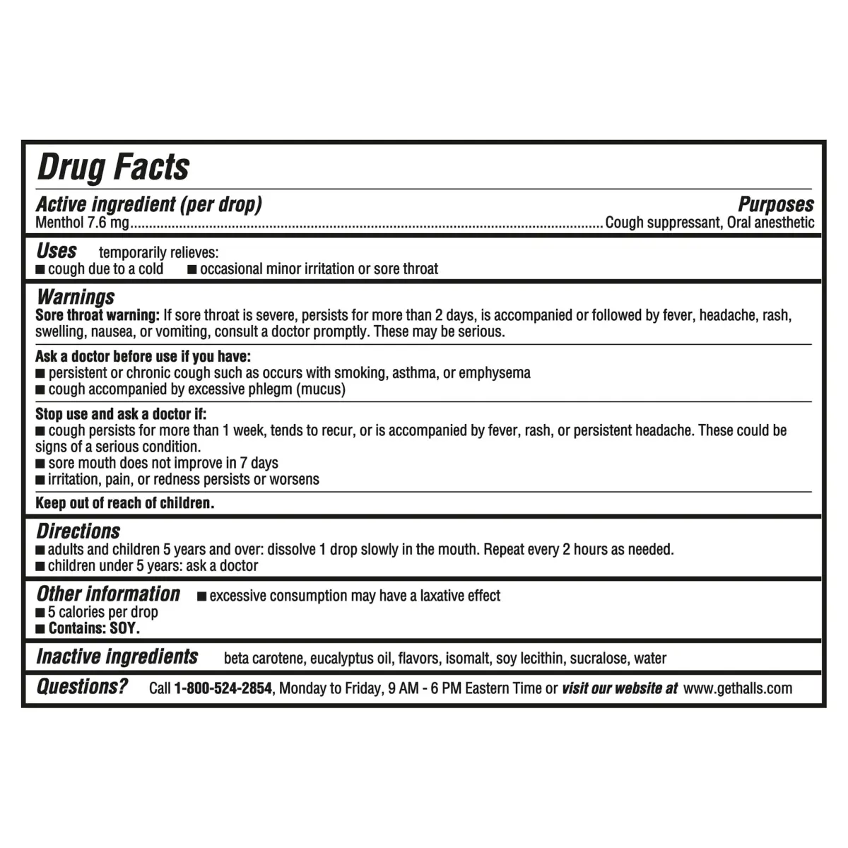HALLS Cough & Throat Relief Honey Lemon Sugar Free Cough Drops 180 ct | Menthol 7.6mg per drop for Sore Throat & Cough - view 2