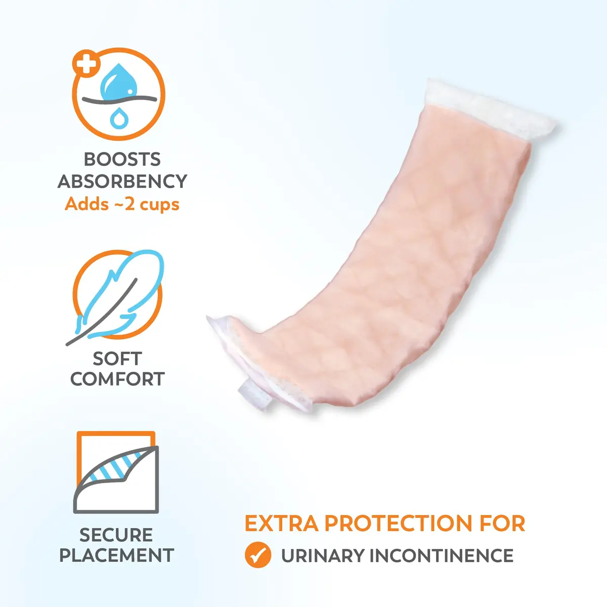 Tranquility TopLiner Booster Pads Super 15" x 4.25" (25 Count, 14.2 oz) | Flow-Through Design for Added Absorbency - view 2
