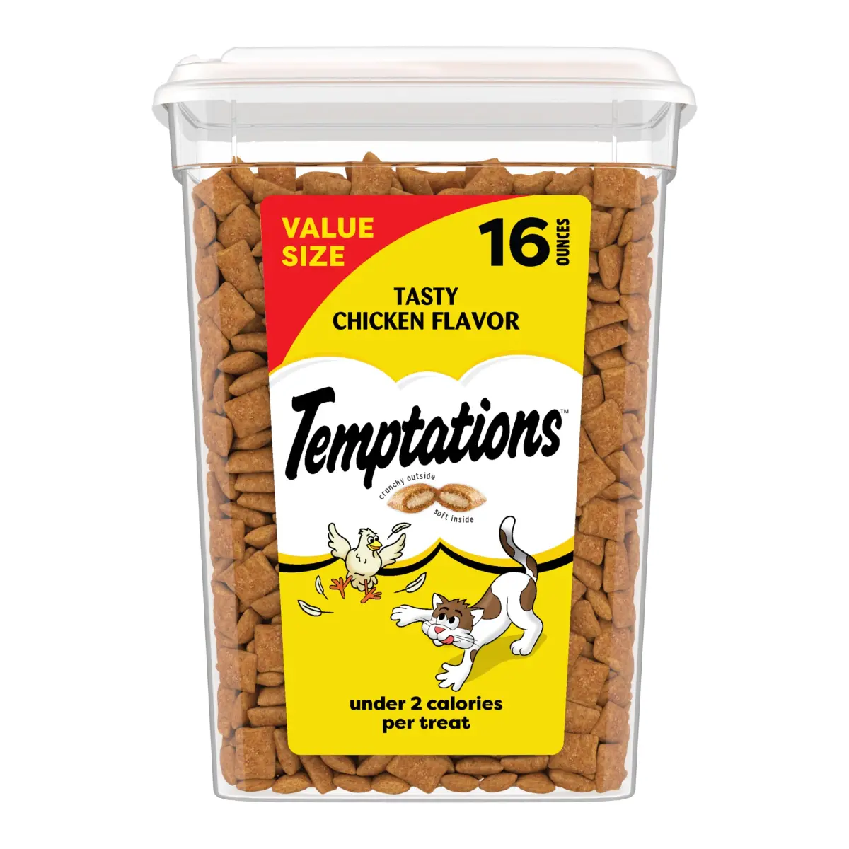 Temptations Classic Crunchy & Soft Cat Treats, Tasty Chicken Flavor, 454g (16 oz) | Irresistible Cat Snacks - main product image
