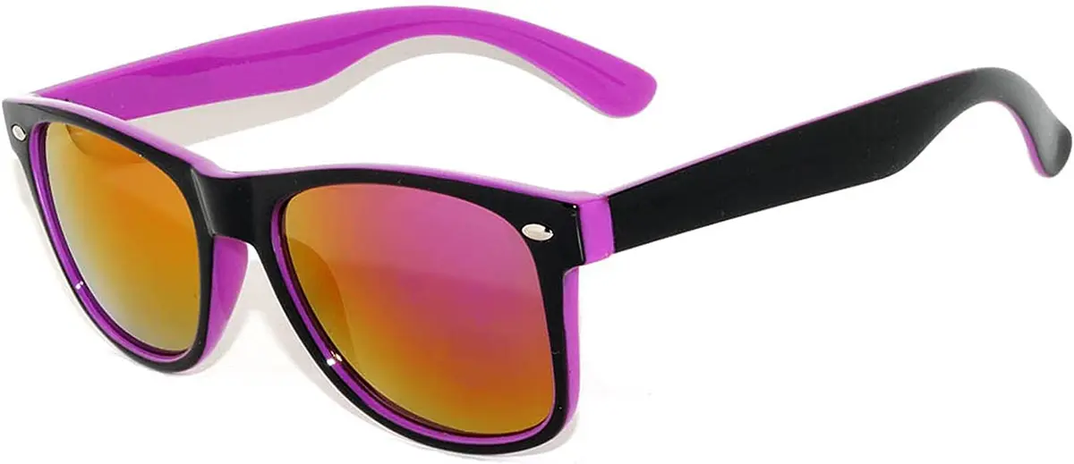 OWL New 2014 Womens Mens Vintage Two-Tone Sunglasses (Purple Mirror Lens) | UV400 Reflective - main product image