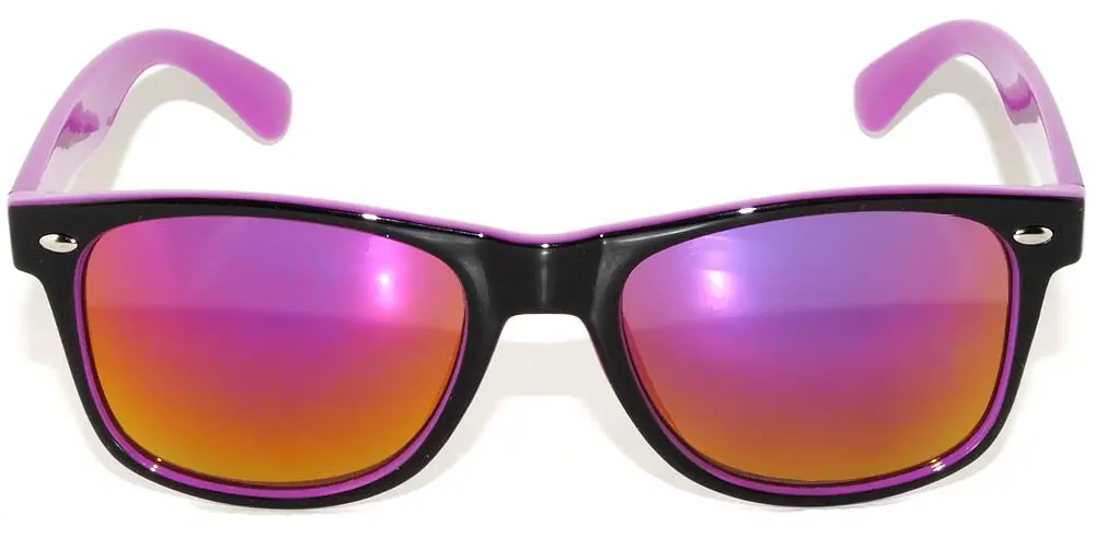OWL New 2014 Womens Mens Vintage Two-Tone Sunglasses (Purple Mirror Lens) | UV400 Reflective - view 2
