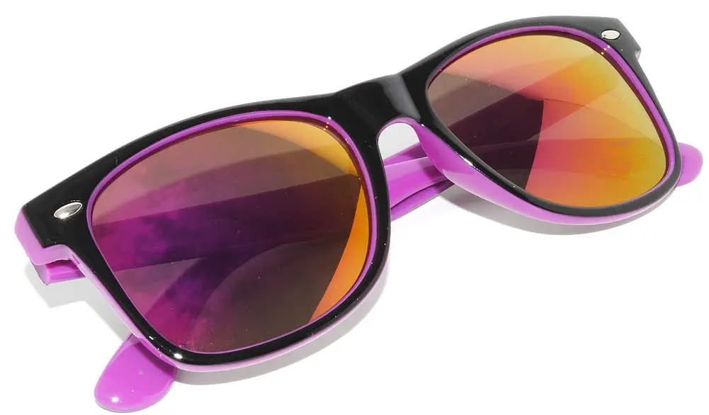 OWL New 2014 Womens Mens Vintage Two-Tone Sunglasses (Purple Mirror Lens) | UV400 Reflective - view 3