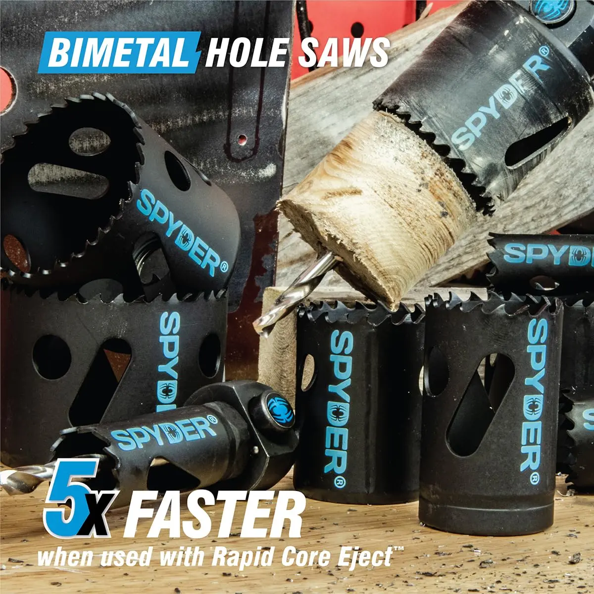 Spyder 600066 Rapid Core Eject Hole Saw, 1-Inch | Bi-metal Steel, Fast & Easy Cutting - view 2