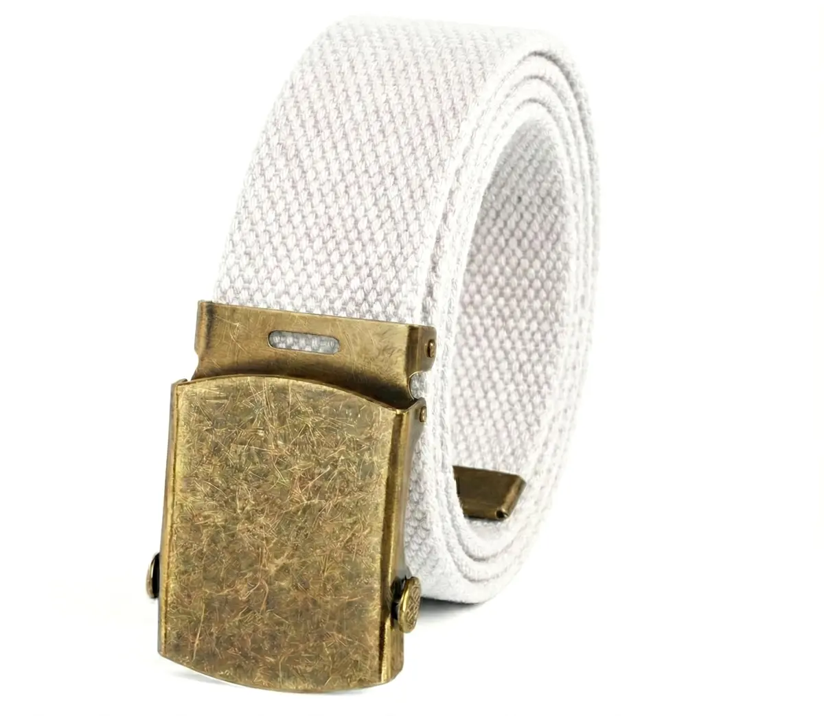 BC Belts Canvas Web Belt Military Style with Antique Brass Buckle 54" | Versatile Casual Accessory - main product image