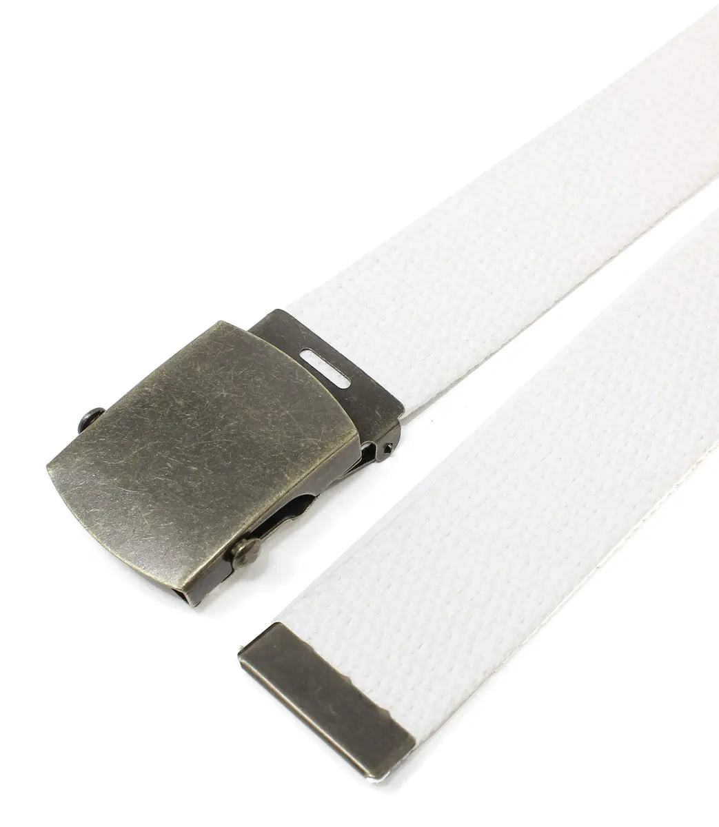 BC Belts Canvas Web Belt Military Style with Antique Brass Buckle 54" | Versatile Casual Accessory - view 4
