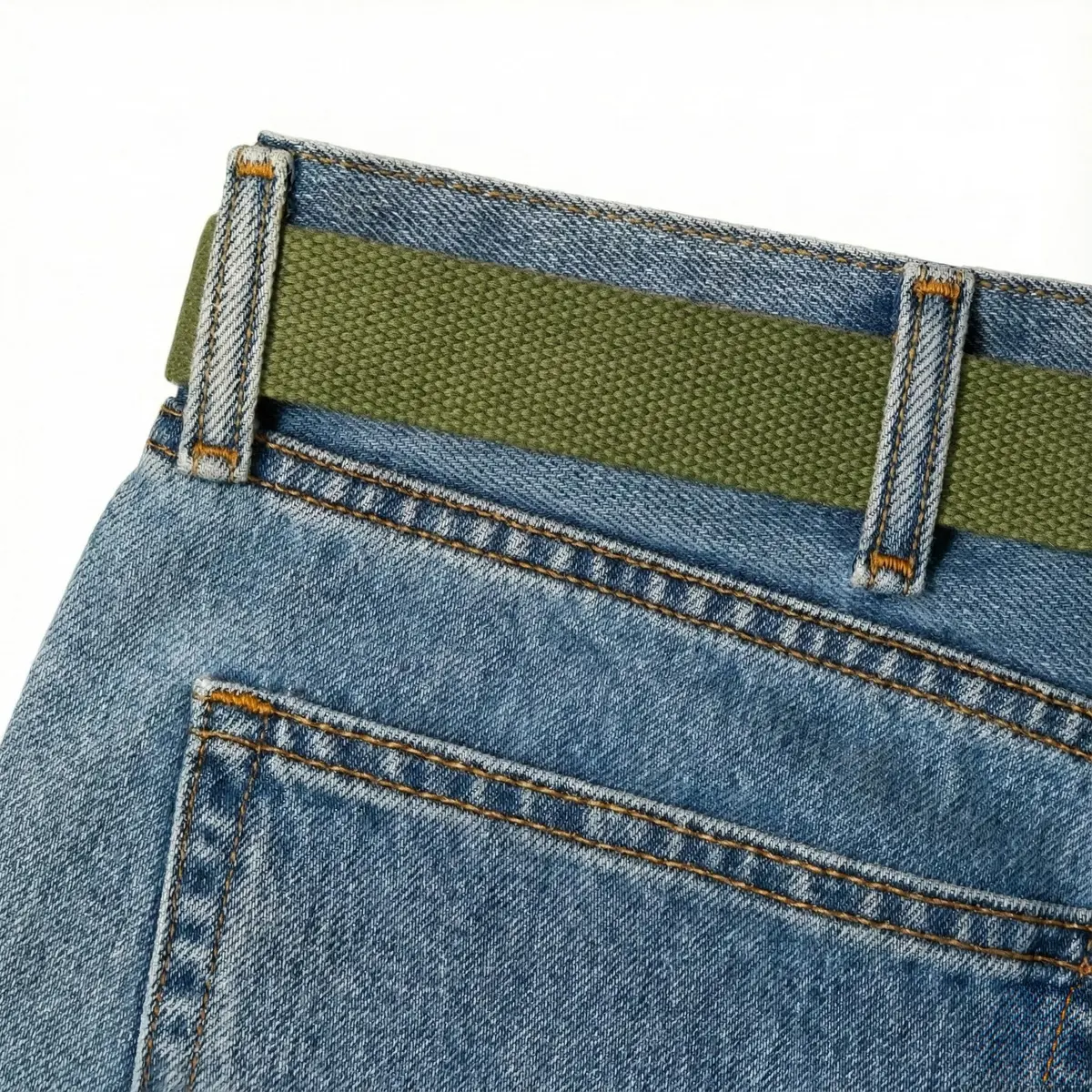 BC Belts Canvas Web Belt Military Style 54" Olive | Adjustable Vintage Casual Belt - view 6
