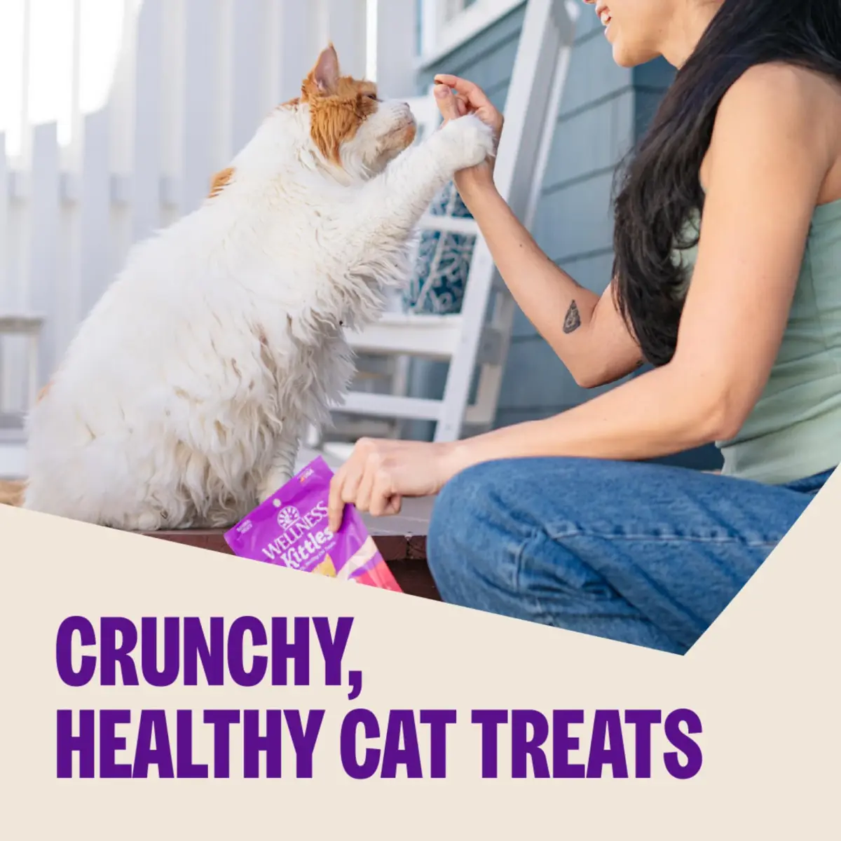 Wellness Kittles Crunchy Cat Treats Salmon & Cranberry Flavor 56g (2 oz) | Grain-Free Dental Care - view 2