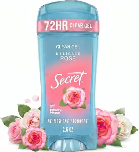 Secret Fresh Clear Gel Antiperspirant Deodorant for Women, Delicate Rose Scent, 72-Hour Odor Protection, 2.6 oz - main product image