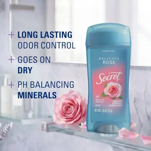 Secret Fresh Clear Gel Antiperspirant Deodorant for Women, Delicate Rose Scent, 72-Hour Odor Protection, 2.6 oz - view 2