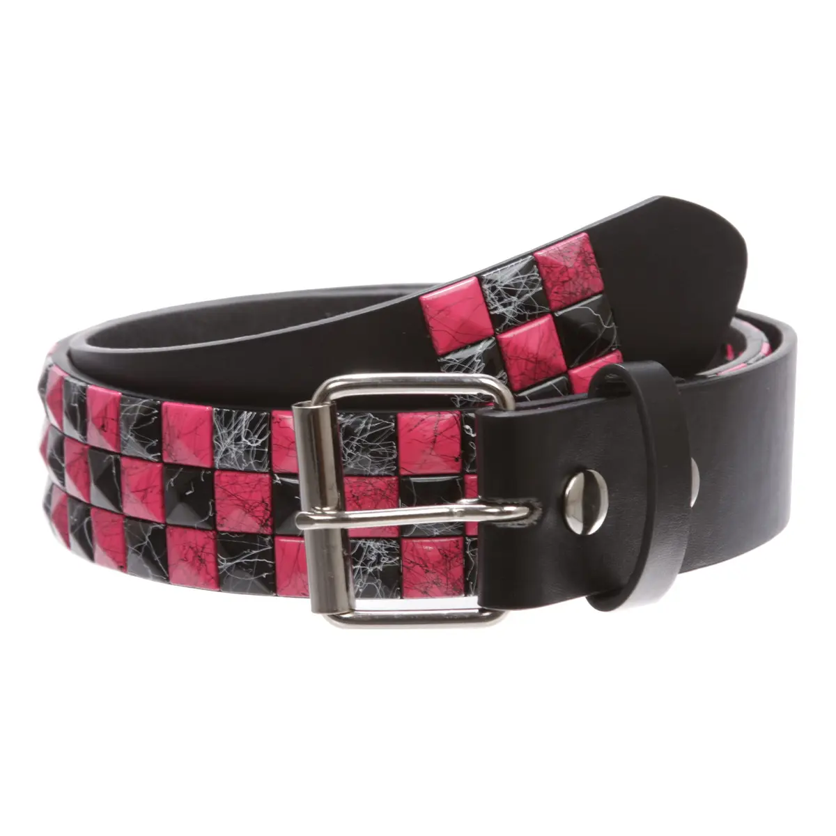 Beltiscool Pink Apparel Belt 38-40" Waist | Punk Rock Checkerboard Studded Style - main product image