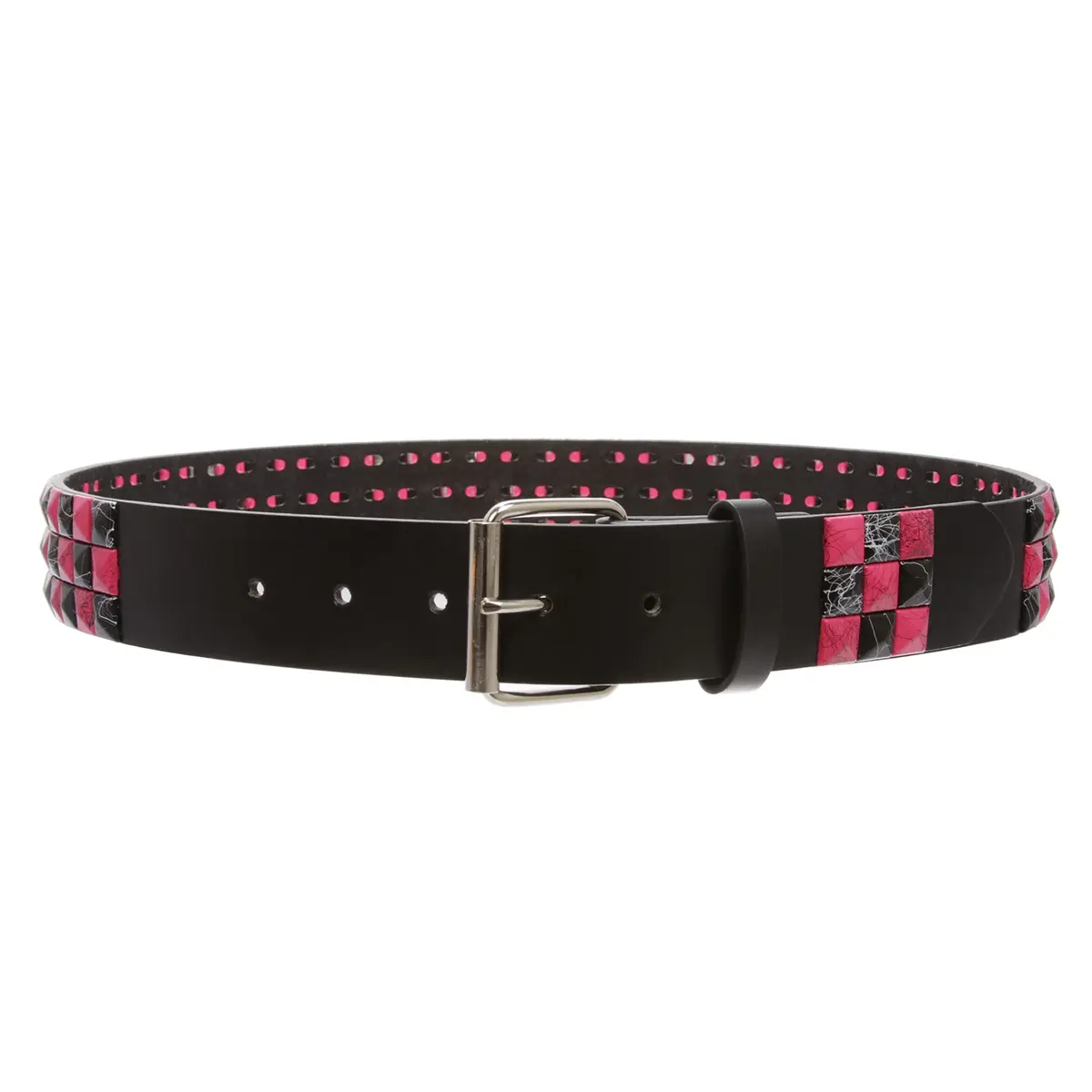 Beltiscool Pink Apparel Belt 38-40" Waist | Punk Rock Checkerboard Studded Style - view 2
