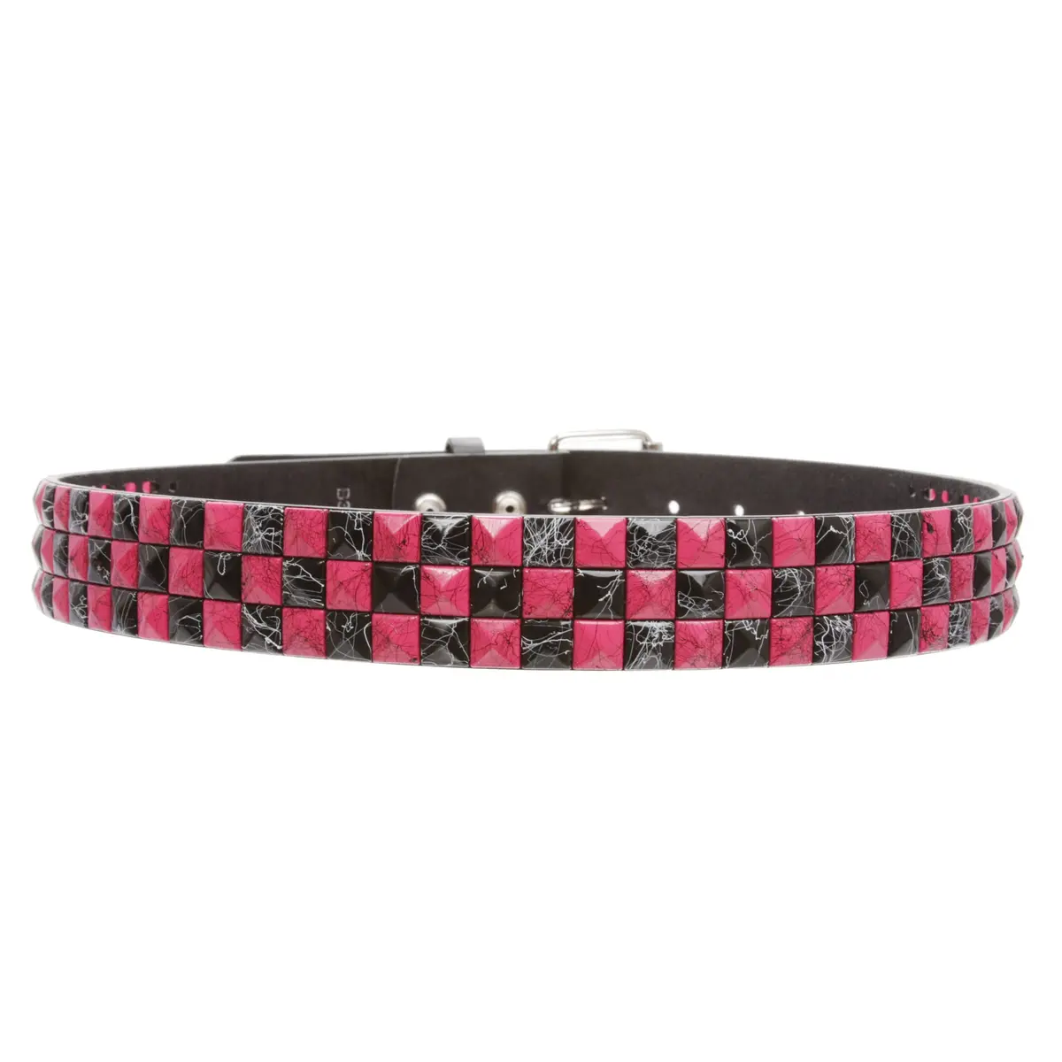 Beltiscool Pink Apparel Belt 38-40" Waist | Punk Rock Checkerboard Studded Style - view 3