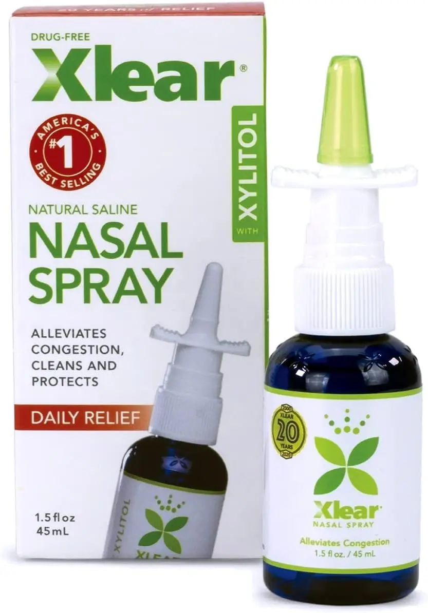 Xlear Natural Nasal Spray with Xylitol 1.5 fl oz (4.5 fl oz Total) | Cleanses & Moisturizes Nasal Passages - main product image