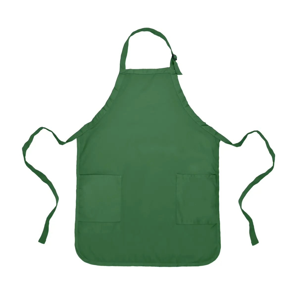 DALIX Apron Commercial Restaurant Home Bib Spun Poly Cotton Kitchen Aprons (2 Pockets) in Dark Green | Adjustable & Durable (70-120 chars) - main product image