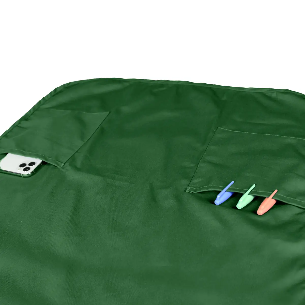 DALIX Apron Commercial Restaurant Home Bib Spun Poly Cotton Kitchen Aprons (2 Pockets) in Dark Green | Adjustable & Durable (70-120 chars) - view 6