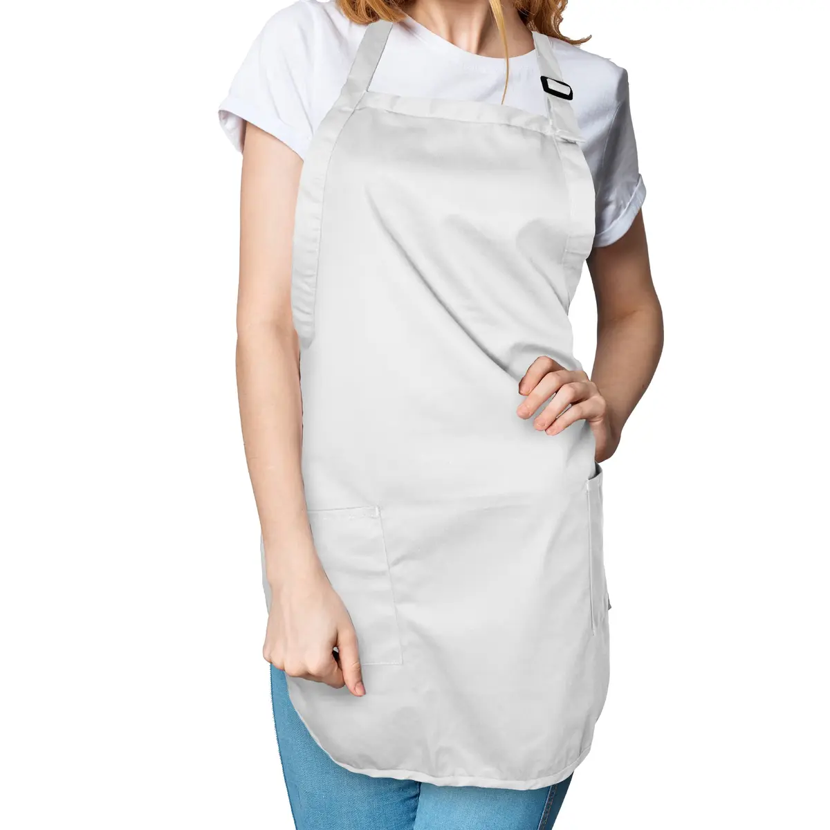 DALIX Apron Commercial Restaurant Bib 22" x 30" | Poly-Cotton Kitchen Aprons with 2 Pockets - view 5