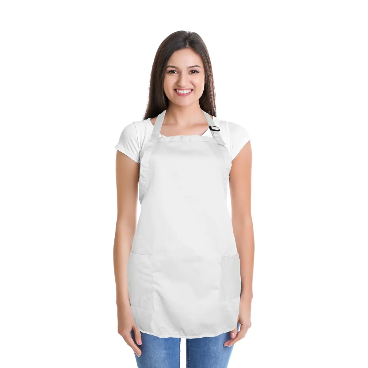 DALIX Apron Commercial Restaurant Bib 22" x 30" | Poly-Cotton Kitchen Aprons with 2 Pockets - view 2