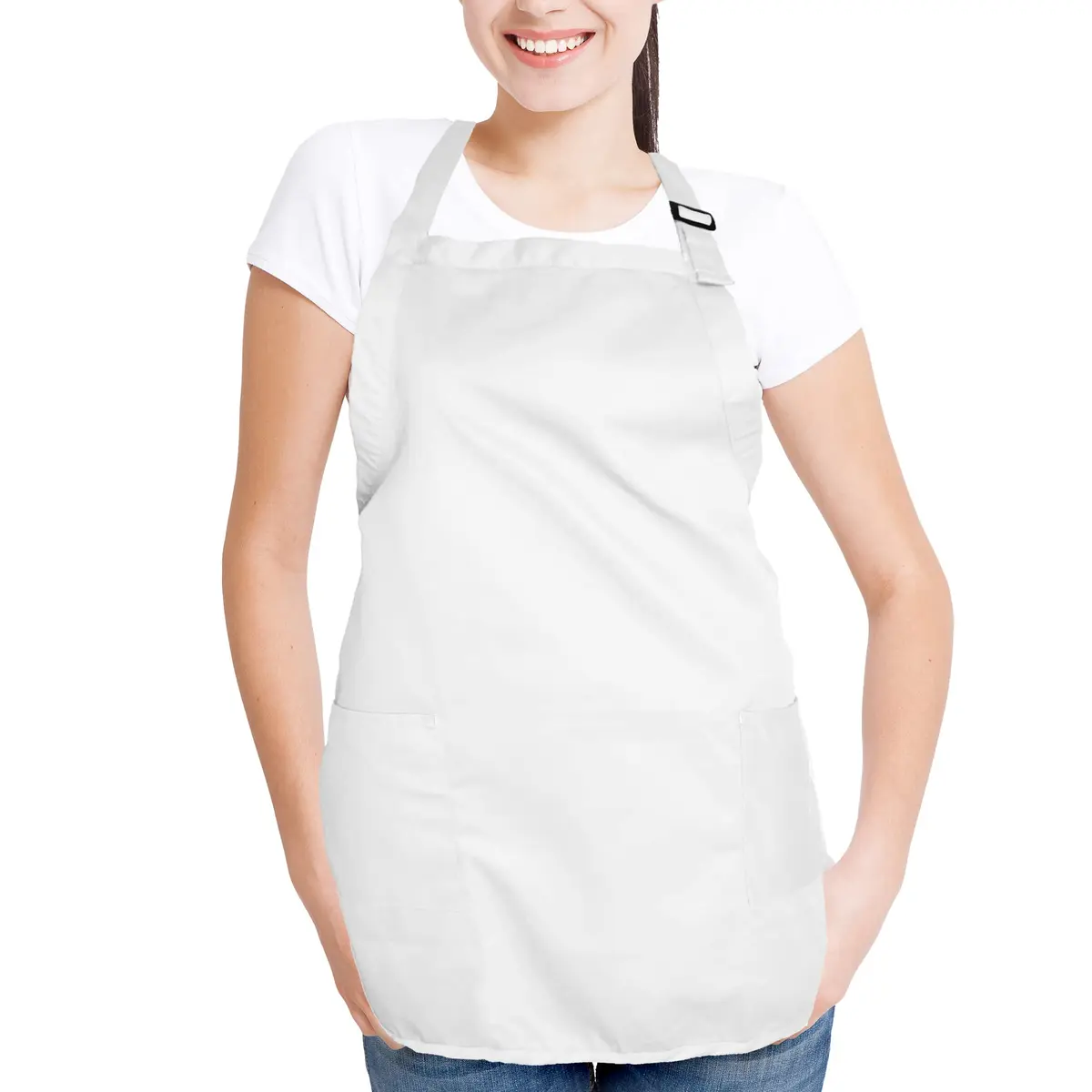DALIX Apron Commercial Restaurant Bib 22" x 30" | Poly-Cotton Kitchen Aprons with 2 Pockets - view 4