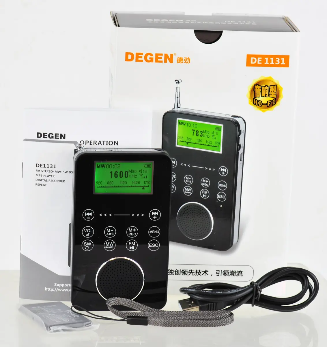 DEGEN DE1131 4-in-1 Touch Screen Portable Radio MP3 Player 4GB | Compact Pocket Radio with FM/AM/SW & Voice Recorder - view 8