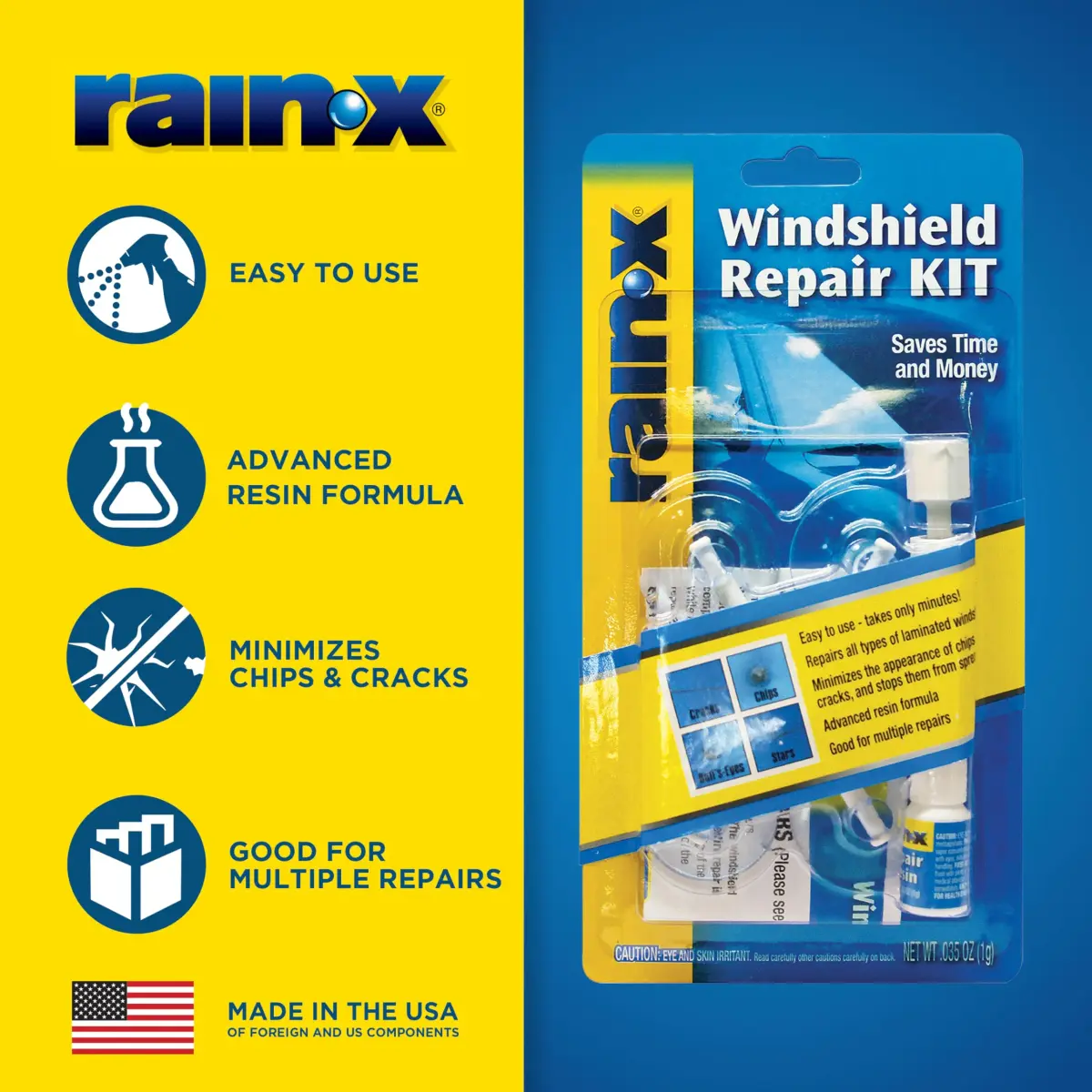 Rain-X 600001 Windshield Repair Kit | Stops Chips & Cracks, 12" Max Length - view 2