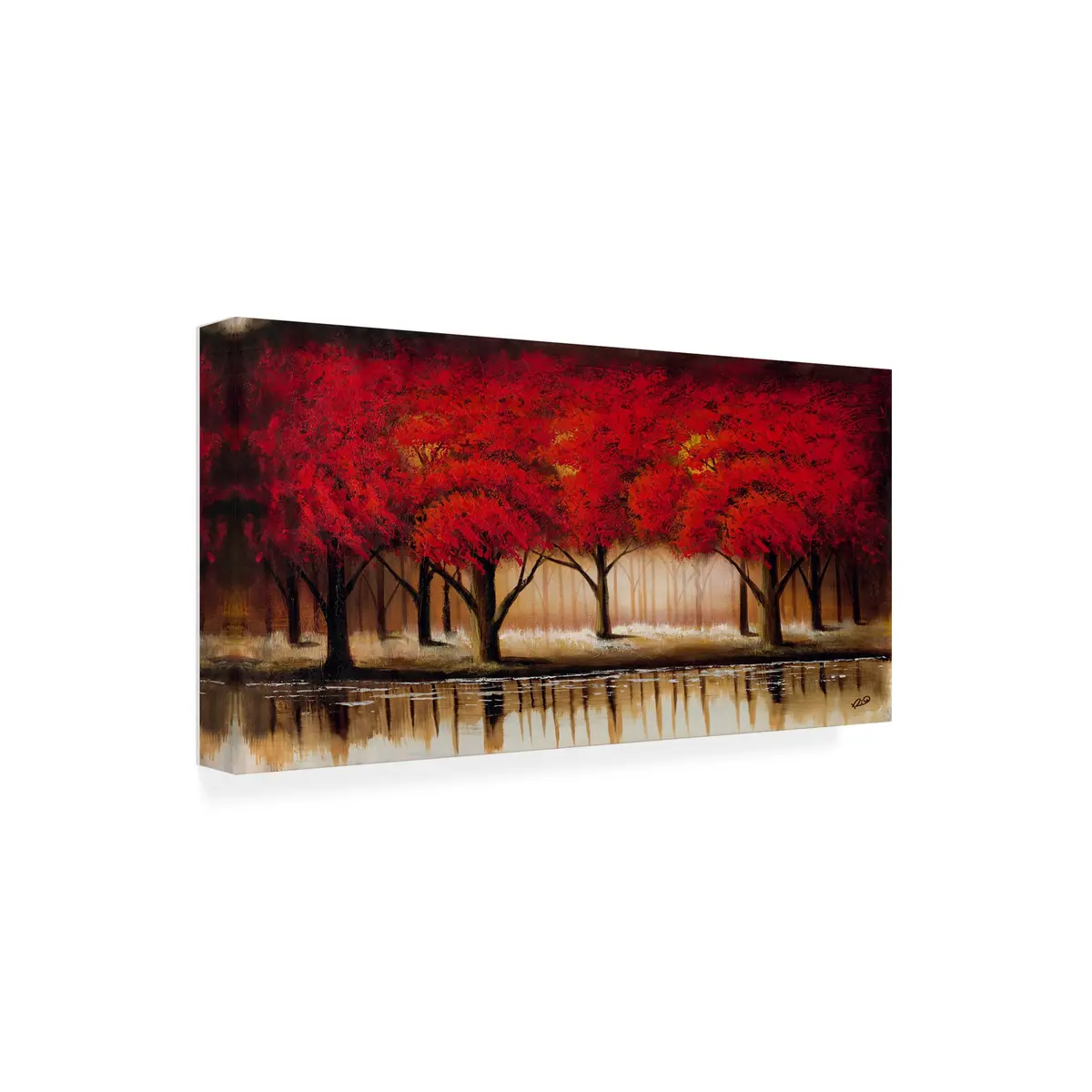 Trademark Fine Art Parade of Red Trees II Canvas Wall Art 47"L x 24"W | Vibrant Woodland Scene - main product image