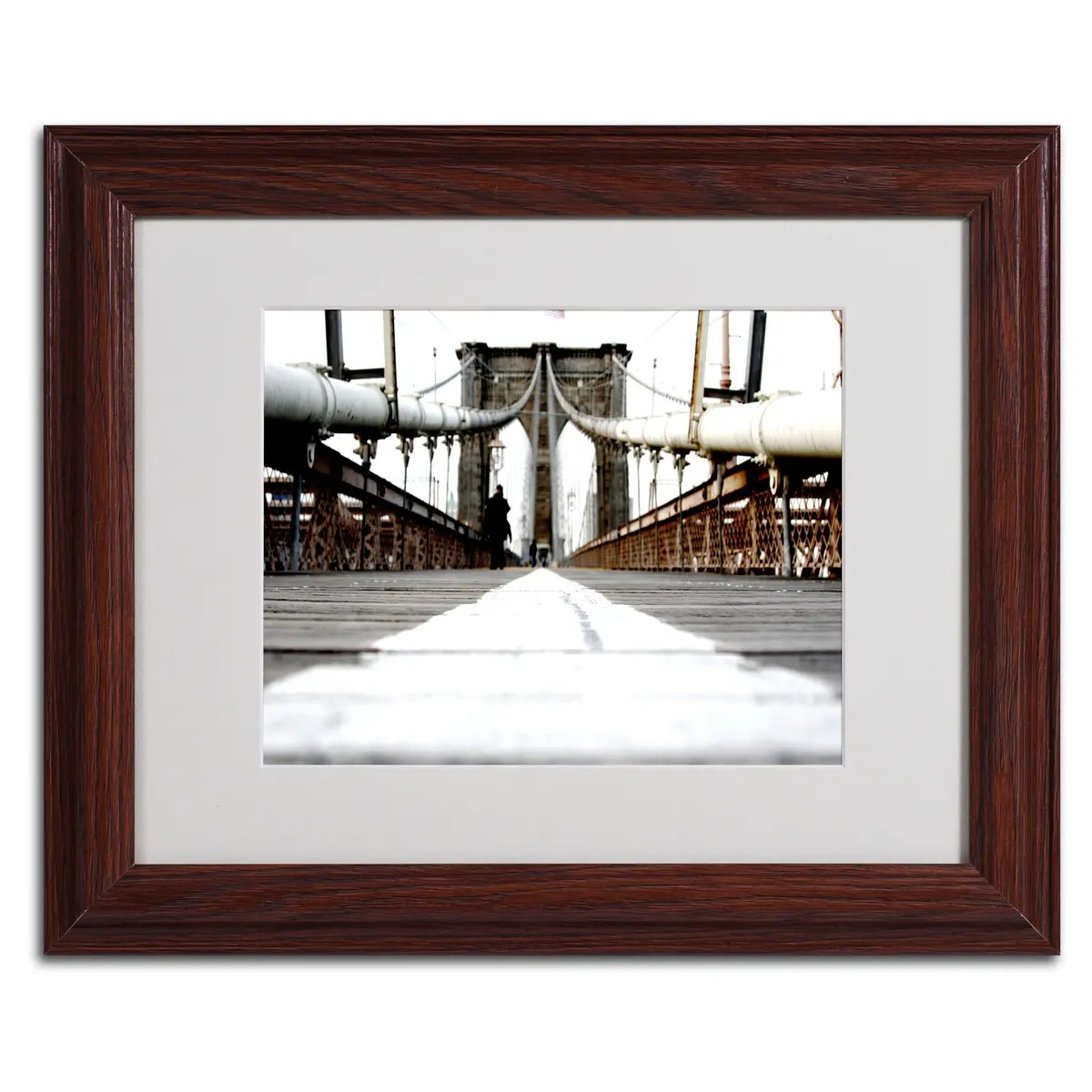 Trademark Fine Art Brooklyn Bridge by Yale Gurney with Wood Frame Artwork, 11 x 14-Inch | Contemporary Wall Art - view 2
