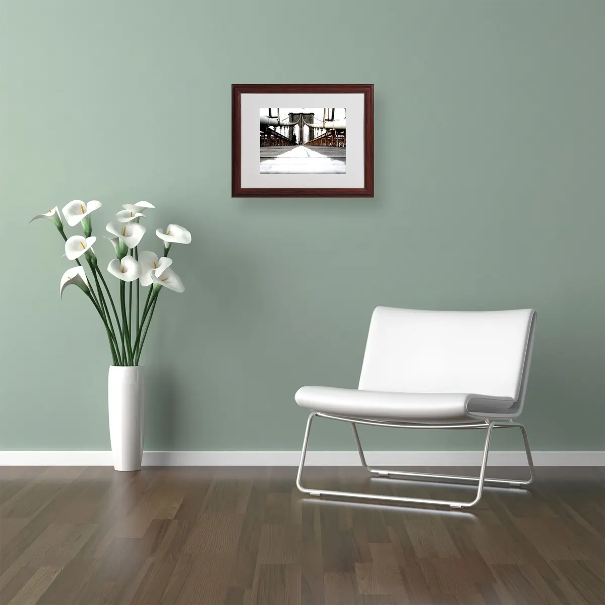 Trademark Fine Art Brooklyn Bridge by Yale Gurney with Wood Frame Artwork, 11 x 14-Inch | Contemporary Wall Art - view 3