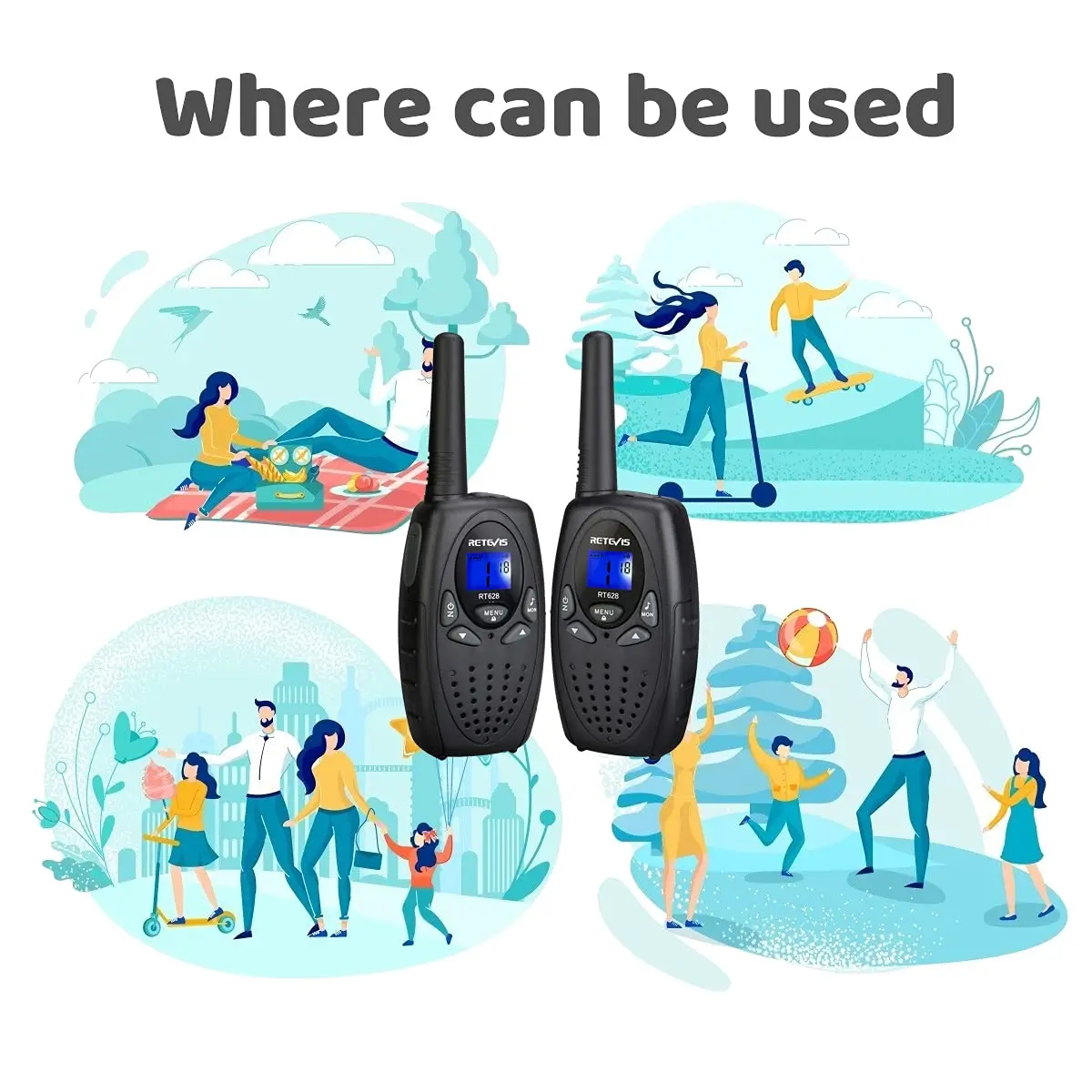 Retevis RT628 Walkie Talkies for Kids and Adults | Outdoor Camping Essentials with 22 Channels - view 6