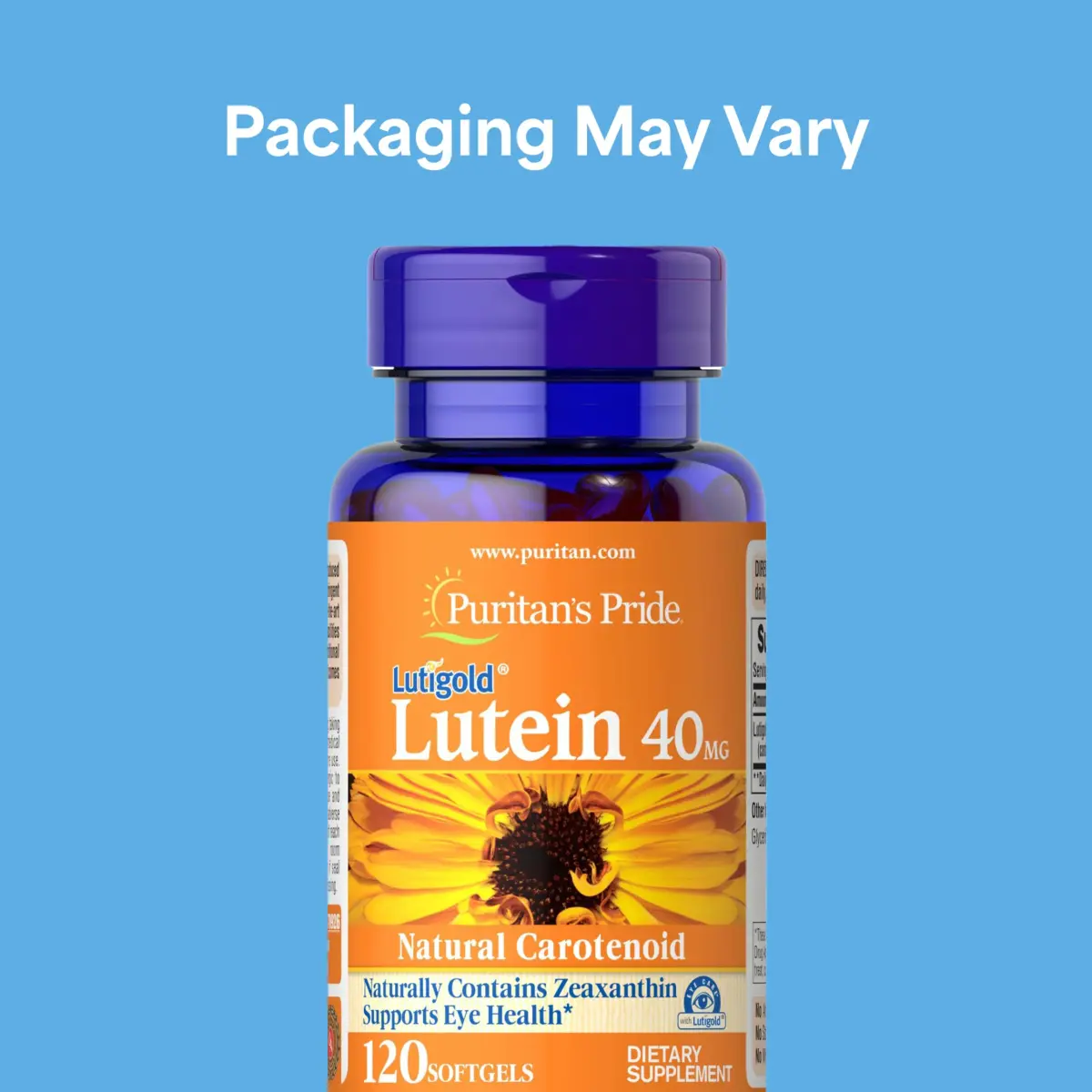 Puritan's Pride Premium Lutigold Lutein 40mg Softgels (120 Count) | Supports Eye Health & Filters Blue Light - view 2
