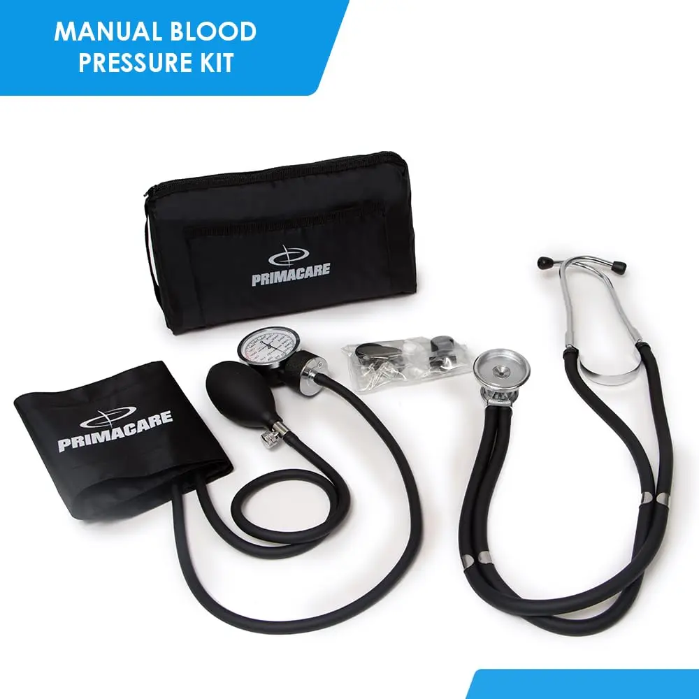Primacare DS-9181-BK Aneroid Sphygmomanometer & Sprague Rappaport Stethoscope | Accurate Blood Pressure Kit for Professionals & Home Use - view 2