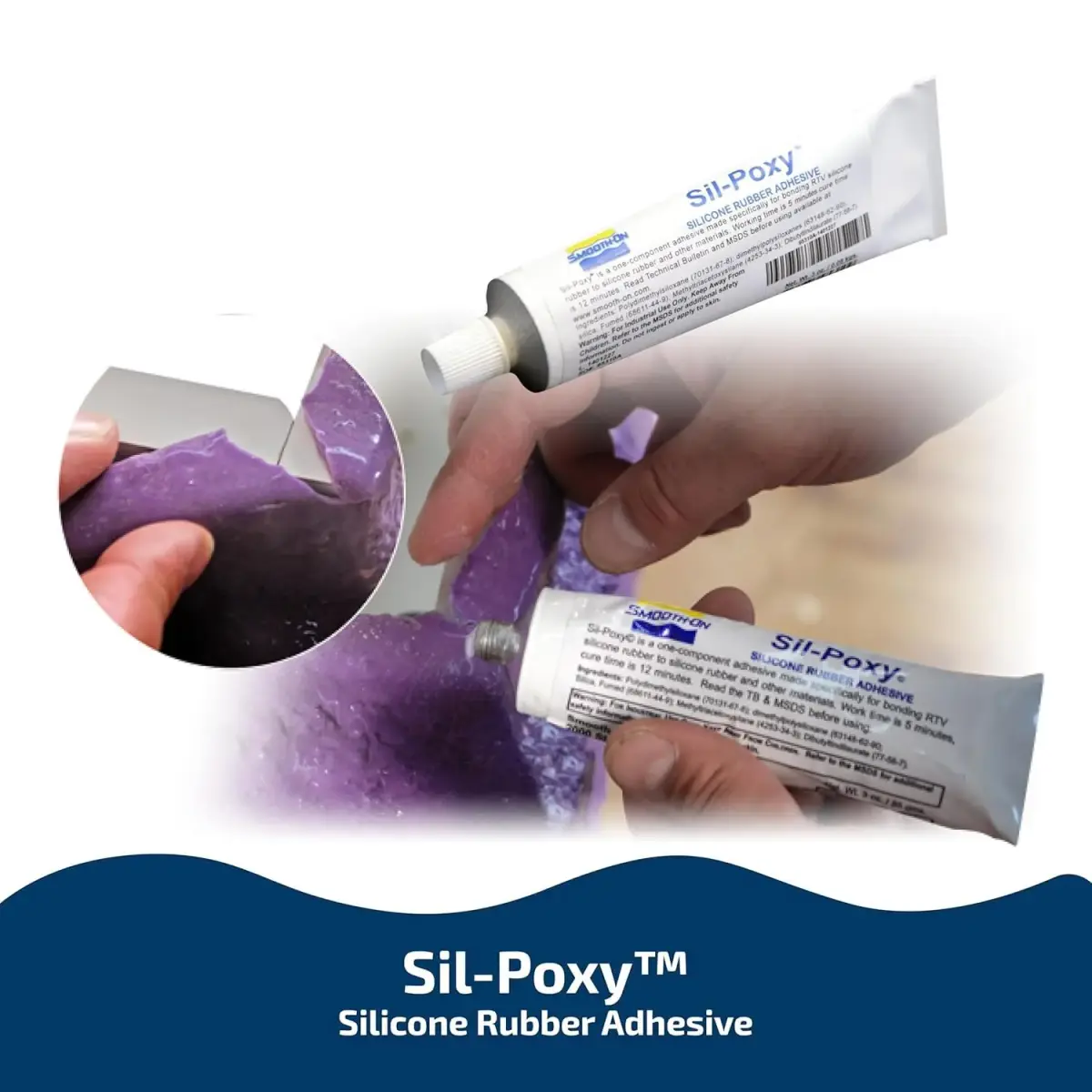 Smooth-On SIL-Poxy Silicone Rubber Adhesive 3 oz (88.7 ml) | Bonds Silicone to Silicone & Other Surfaces - view 2