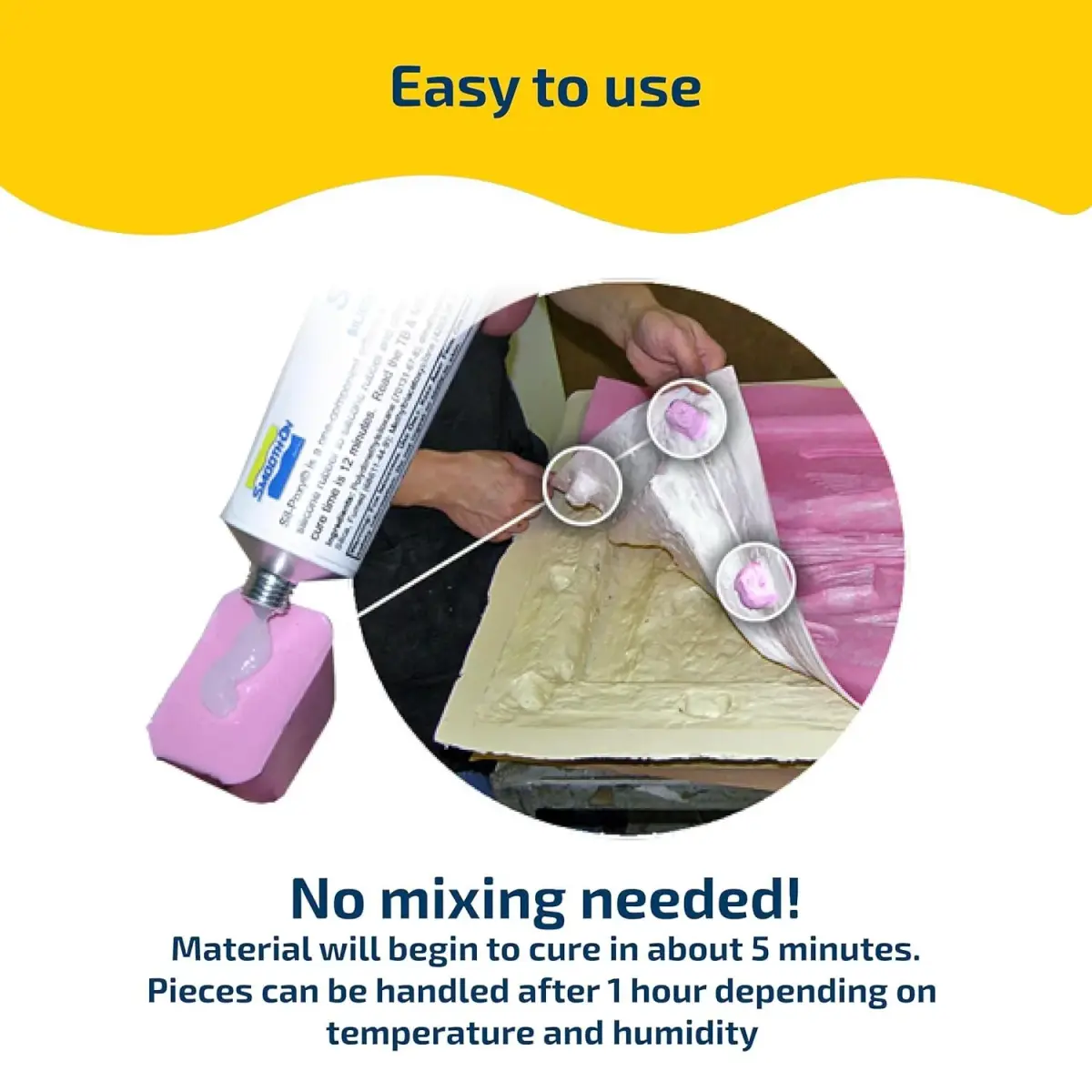Smooth-On SIL-Poxy Silicone Rubber Adhesive 3 oz (88.7 ml) | Bonds Silicone to Silicone & Other Surfaces - view 3