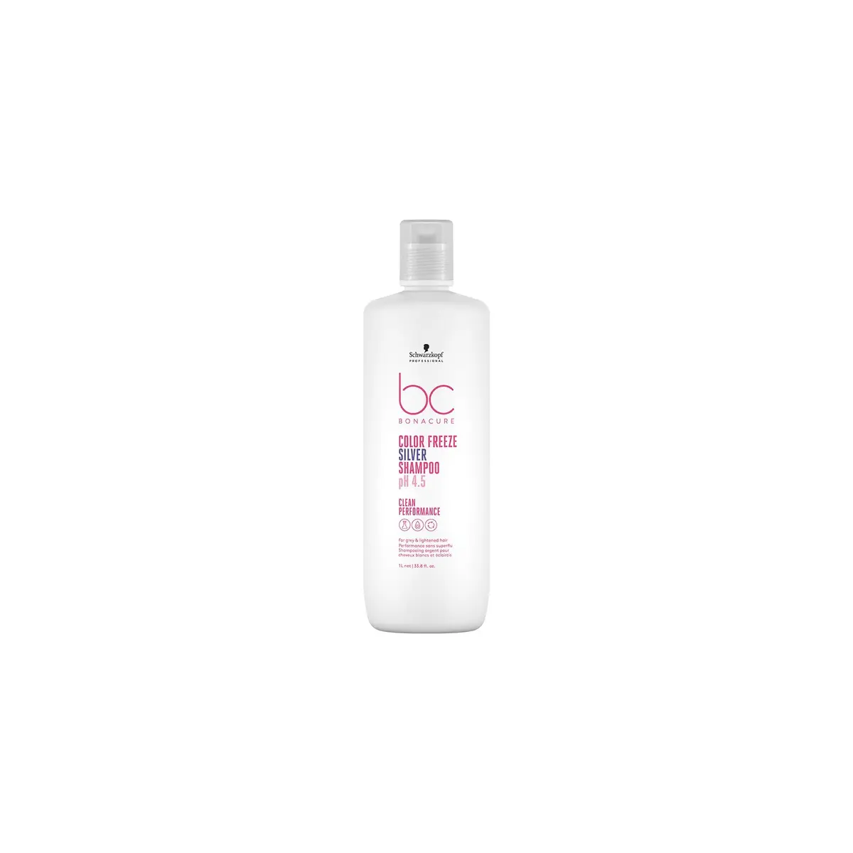Schwarzkopf Professional BC Bonacure pH 4.5 Color Freeze Micellar Silver Shampoo, 33.8 oz | Cool Tone Refresh & Color Care - main product image