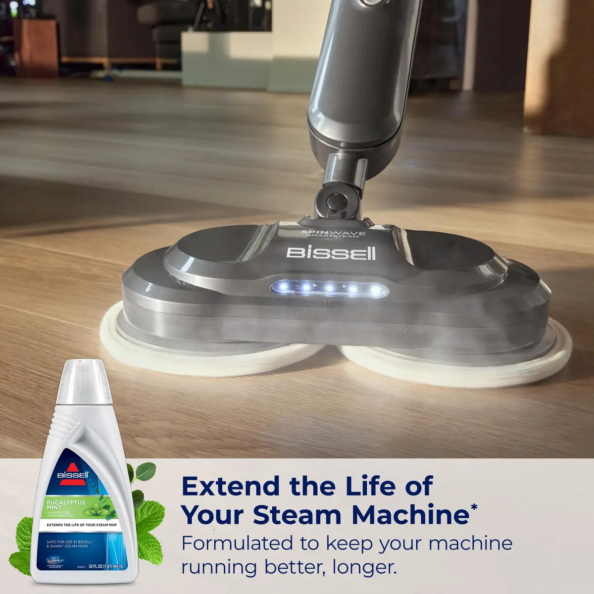 BISSELL Eucalyptus Mint Demineralized Steam Mop Water 946ml (32 oz) | Extends Machine Life - view 4