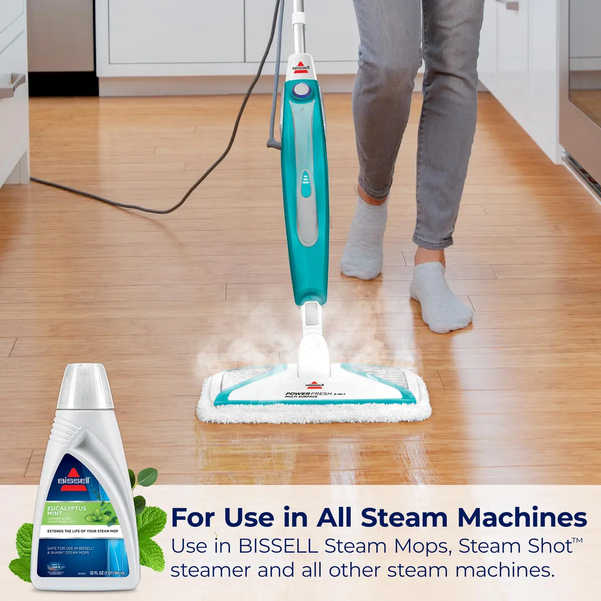 BISSELL Eucalyptus Mint Demineralized Steam Mop Water 946ml (32 oz) | Extends Machine Life - view 6
