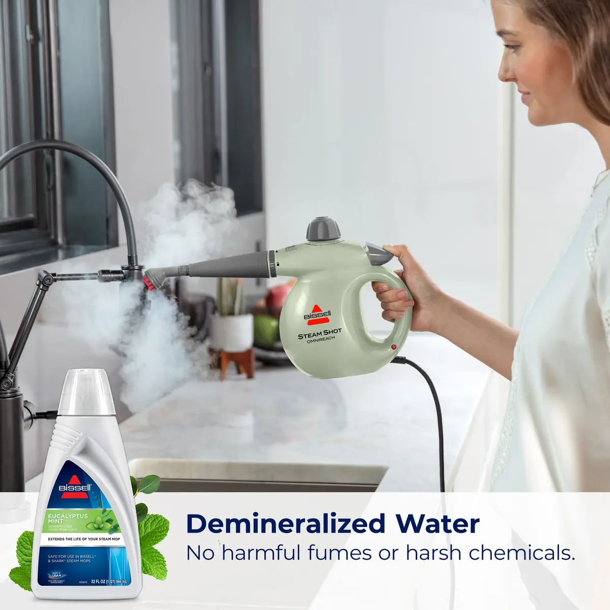 BISSELL Eucalyptus Mint Demineralized Steam Mop Water 946ml (32 oz) | Extends Machine Life - view 3