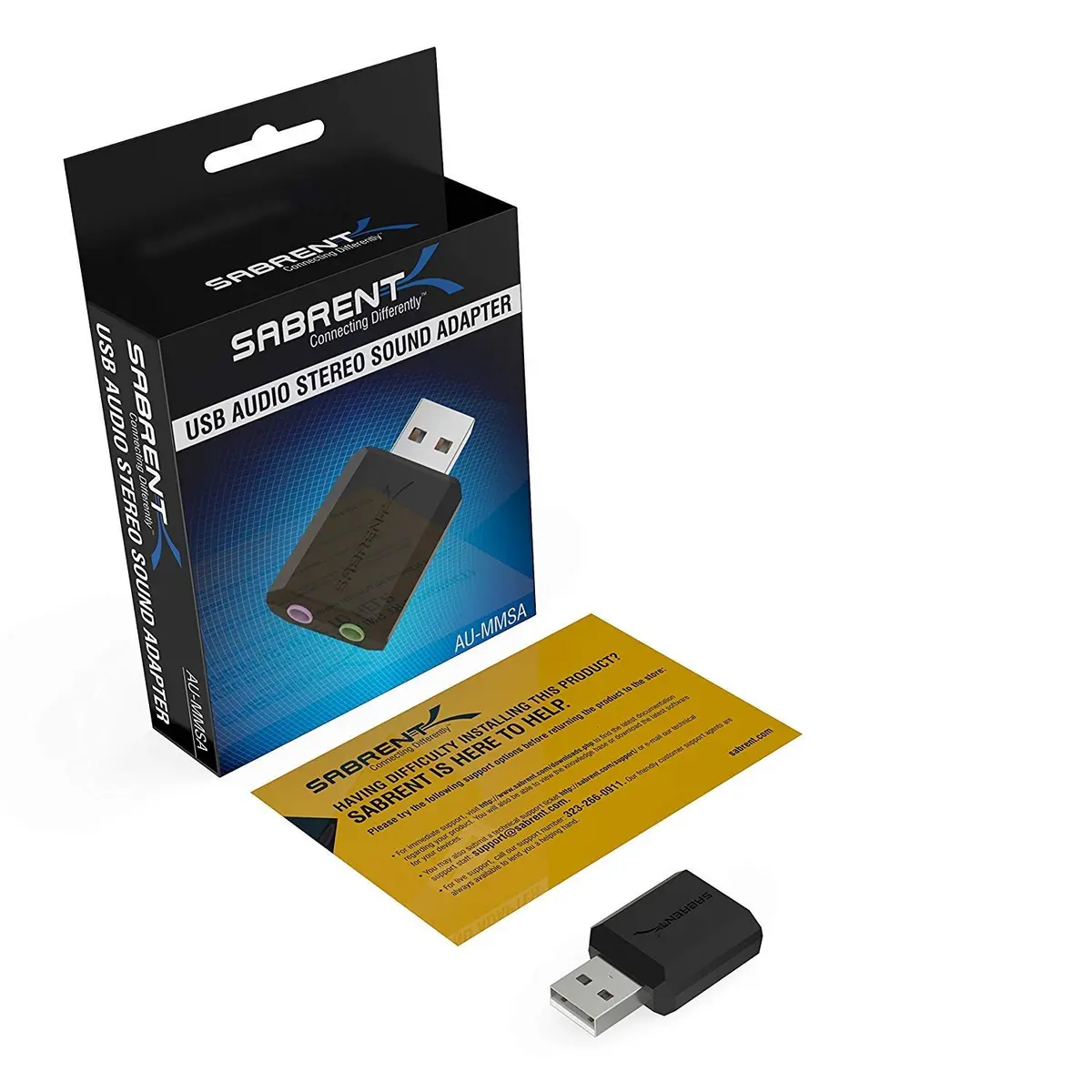 Sabrent USB External Stereo Sound Card Adapter AU-MMSA | Plug & Play 3D Stereo USB 2.0 Hi-Speed - view 6