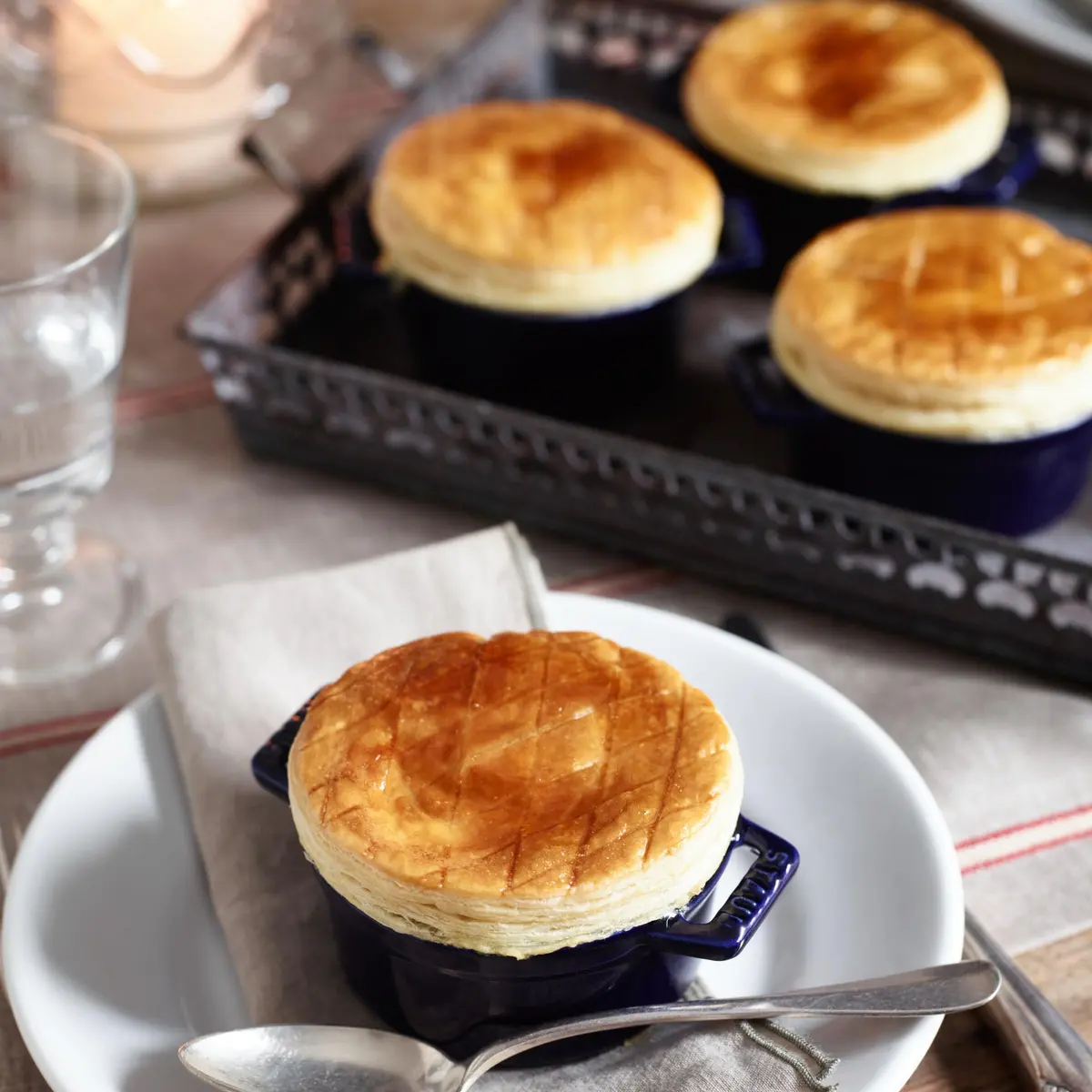 STAUB Ceramic Dutch Oven 3-piece Mini Round Cocotte Dark Blue | Oven & Microwave Safe - view 6