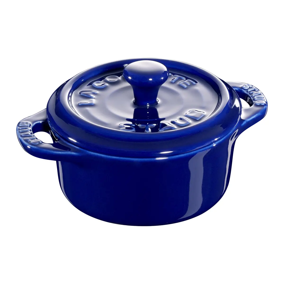 STAUB Ceramic Dutch Oven 3-piece Mini Round Cocotte Dark Blue | Oven & Microwave Safe - view 2