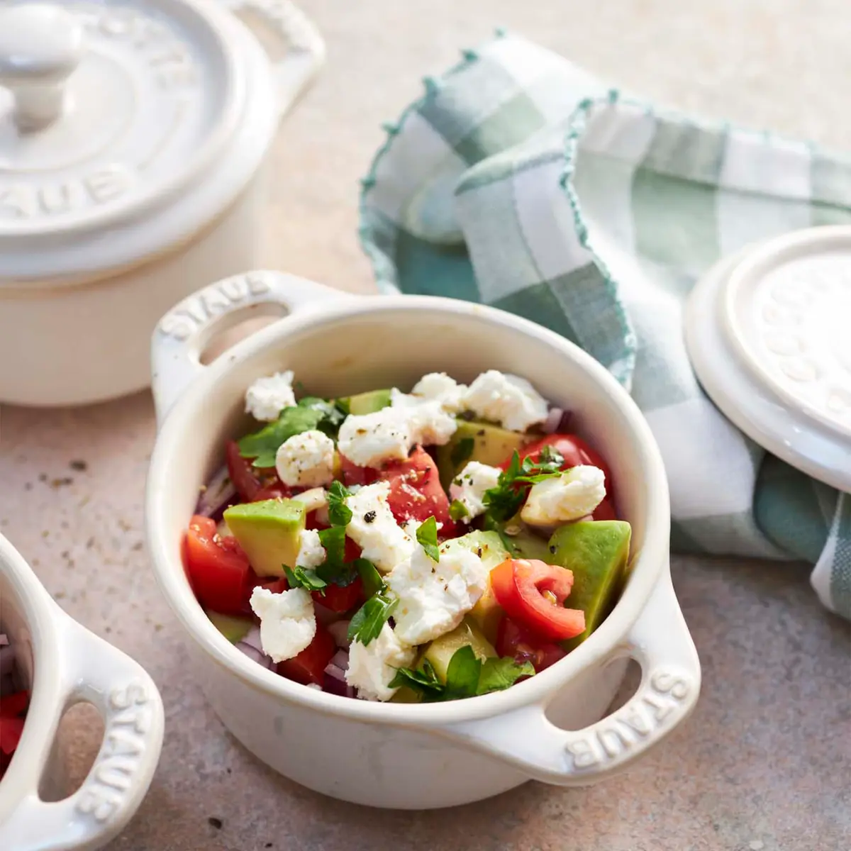 STAUB Ceramic Dutch Oven 3-piece Mini Round Cocotte, White | Oven & Microwave Safe, 0.25 qt - view 5