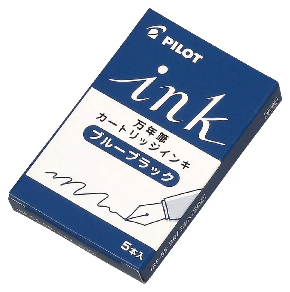 Pilot Fountain Pen Ink Cartridge Set of 5 | Blue Black Ink for Fountain Pens - main product image