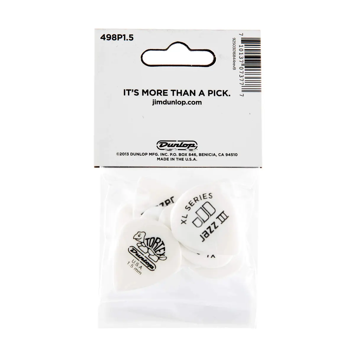 Jim Dunlop Tortex Jazz III XL Guitar Picks 1.50mm (12-Pack) | Precision Articulation for Fast Playing - view 5