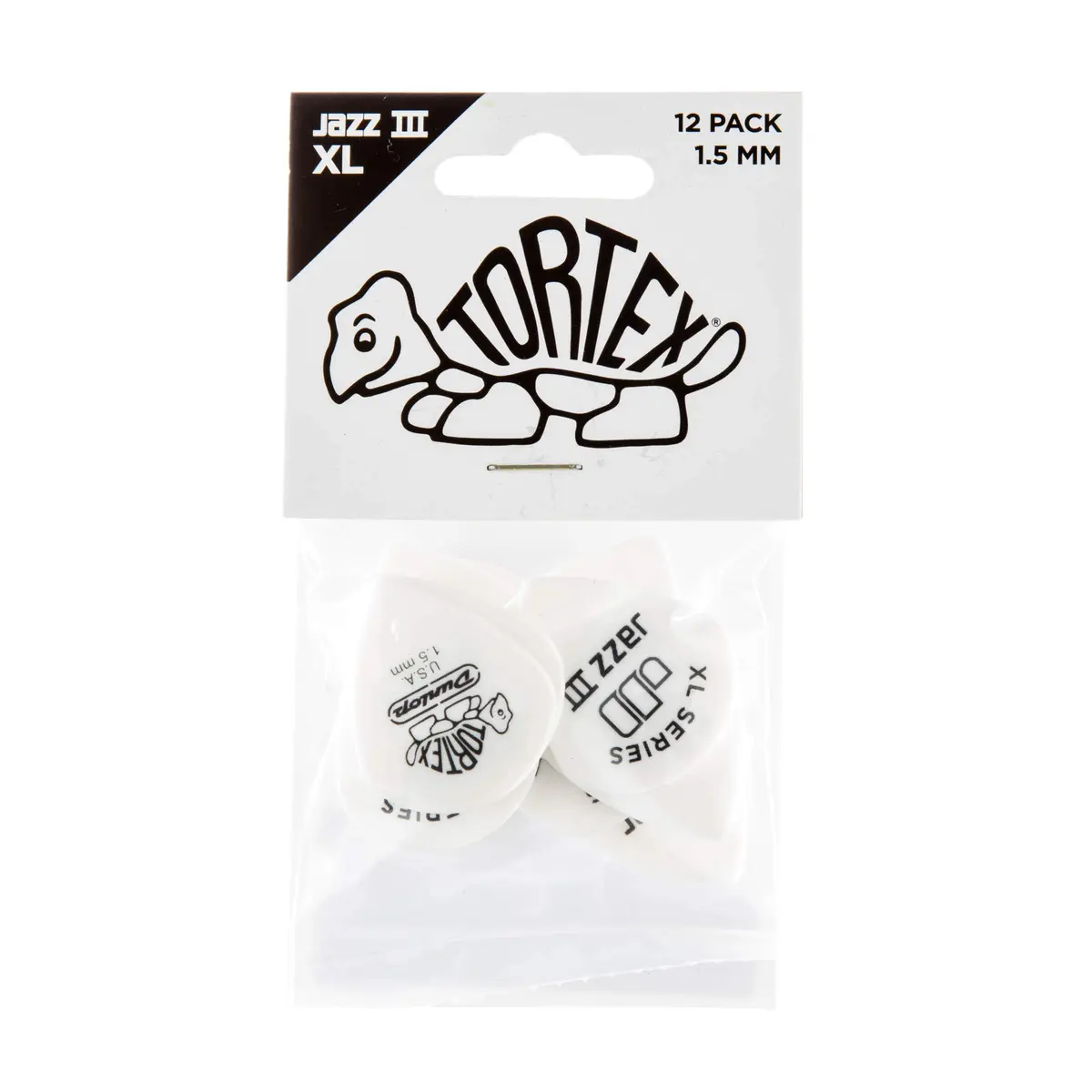 Jim Dunlop Tortex Jazz III XL Guitar Picks 1.50mm (12-Pack) | Precision Articulation for Fast Playing - view 4
